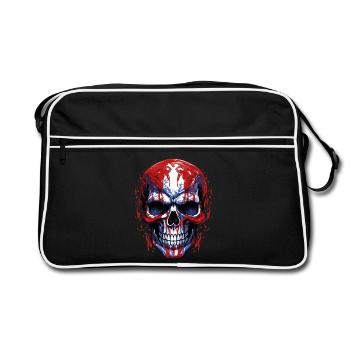 Flags Skull Graphic - Retro Bag - black/white - Front