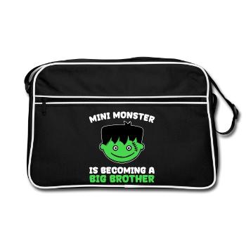 Frères et sœurs Bro Big Brother Déclaration Brother Brother Heart - Sac Retro - noir/blanc - Devant