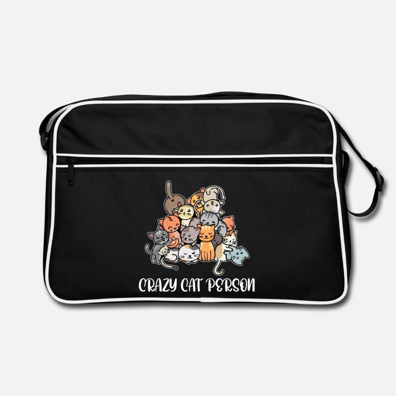 Animal préféré Chat Animaux de compagnie Déclaration Animaux - Sac Retro - noir/blanc