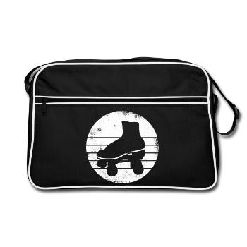 Dessin de patins à roulettes - Sac Retro - noir/blanc - Devant
