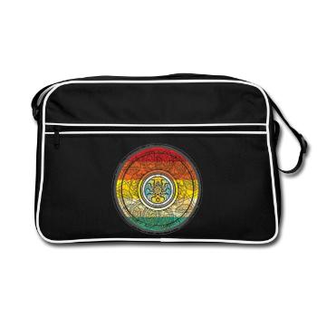 Kaleidoscopic Sun Pattern Context - Retro Bag - black/white - Front