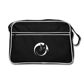 Elegant Black Cat - Retro Bag - black/white - Front