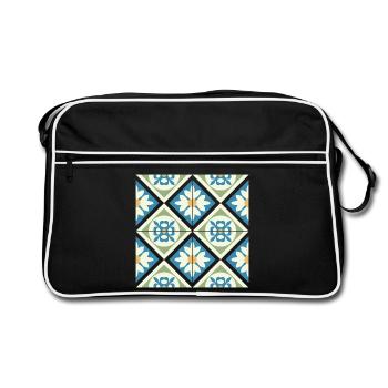 Andalusian Tiles 13 - Retro Bag - black/white - Front
