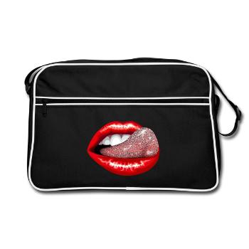 Precious Tongue - Retro Bag - black/white - Front