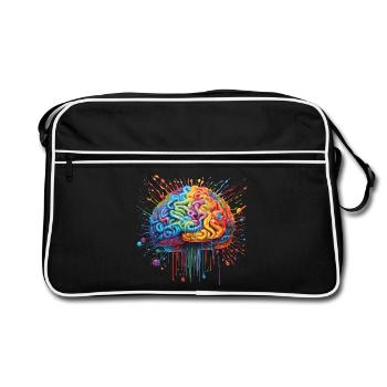Cerveau astucieux coloré - TDAH, autisme - Sac Retro - noir/blanc - Devant