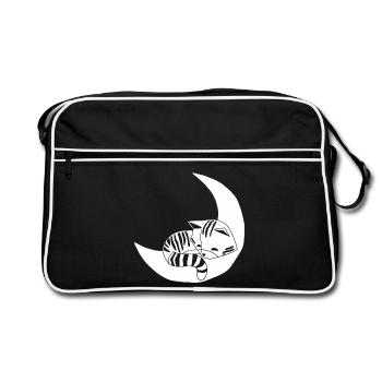 Whimsical kitten - Retro Bag - black/white - Front