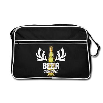 bière, boire une bière, fan de bière - Sac Retro - noir/blanc - Devant