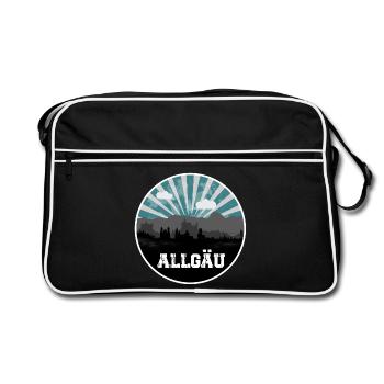 Ligne d’horizon de l’heure bleue de l’Allgäu - Sac Retro - noir/blanc - Devant