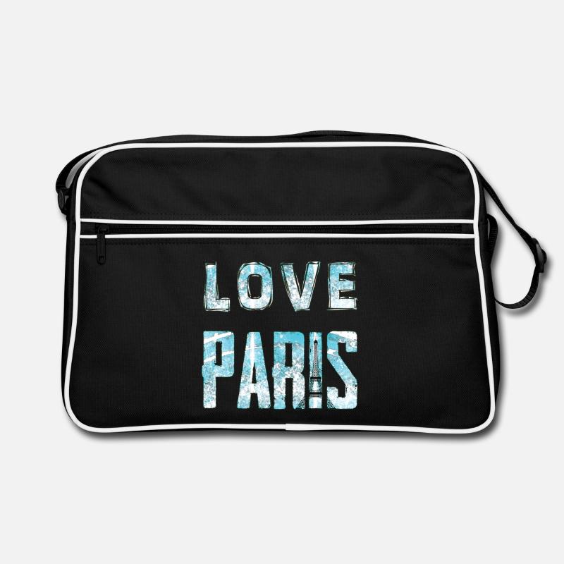 Love Paris Wasser-Effekt Design - Retro Tasche - Schwarz/Weiß