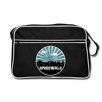 Spreewald Blue Hour Skyline - Retro Bag - black/white - Front