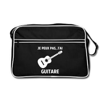 Je peux pas j ai Guitare - Sac Retro - noir/blanc - Devant