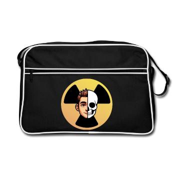 Logo Radioactif Visage Squelette Humour Radiologie - Sac Retro - noir/blanc - Devant