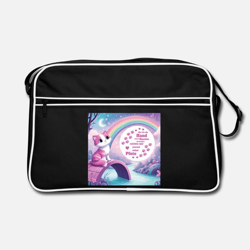 Chat avec arc-en-ciel Sac Retro