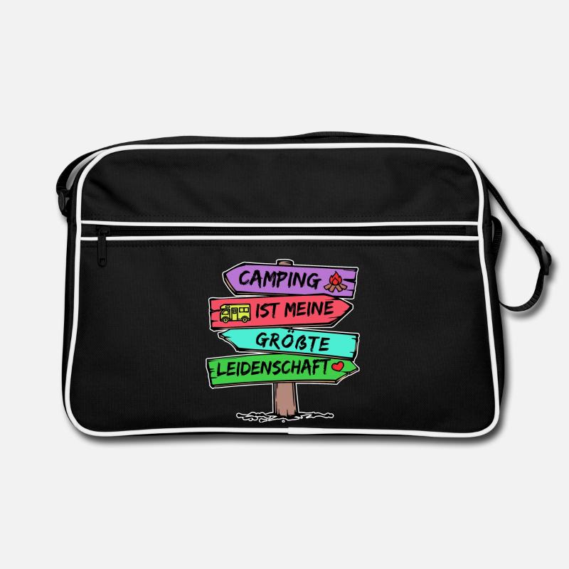 Camping Statement Wanderlust Wanderer Herz Camper Retro Tasche