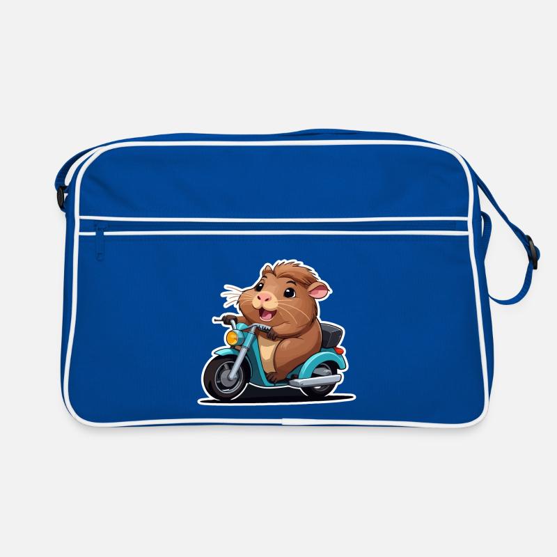 Guinea pig on moped Retro Bag