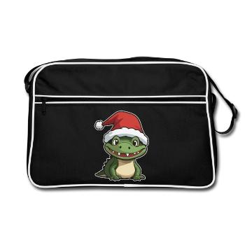 Crocodile Christmas - Retro Bag - black/white - Front
