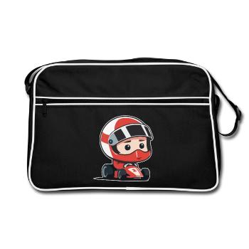 Voiture De Course, Course, Voiture Pour Enfants - Sac Retro - noir/blanc - Devant