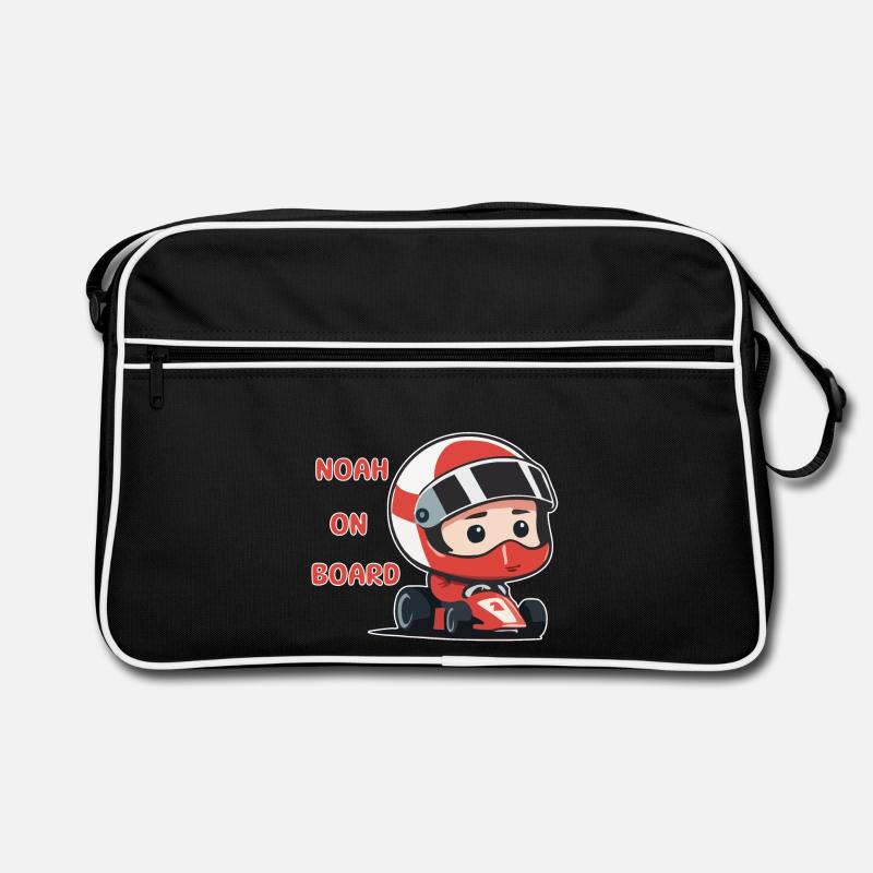 Noah on board - Retro Tasche - Schwarz/Weiß