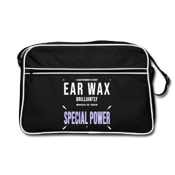 Oreille Docteur Oreilles Cérumen Cadeau Drôle - Sac Retro - noir/blanc - Devant