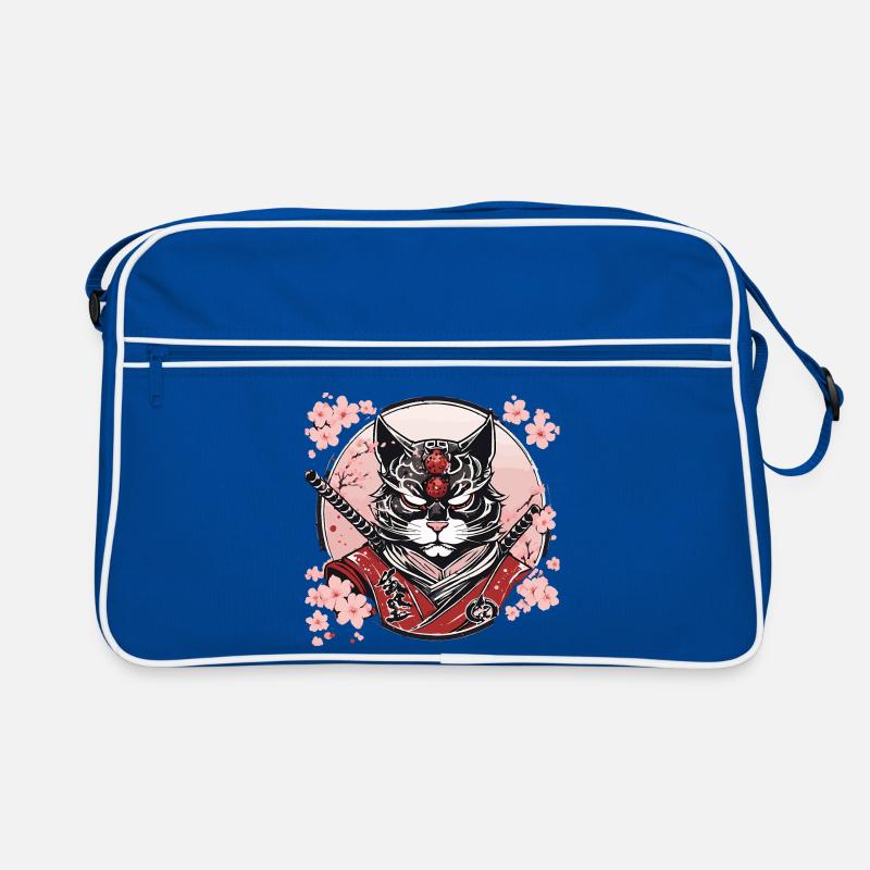 Dämonischer Kawaii Neko Samurai : Katzen-Samurai Retro Tasche