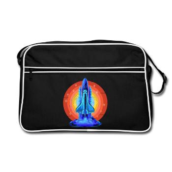 NAVETTE SPATIALE BLEUE RETRO VINTAGE - Sac Retro - noir/blanc - Devant