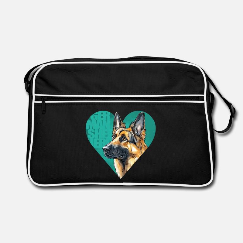 Deutscher Schäferhund Portrait Retro Tasche