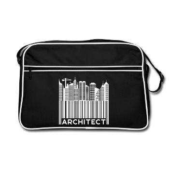 Karriere Architekt Spruch Job Vorgesetzter Beruf - Retro Tasche - Schwarz/Weiß - Vorne