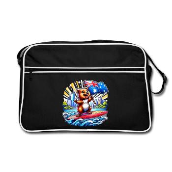 Design de surf australien Quokka - Sac Retro - noir/blanc - Devant