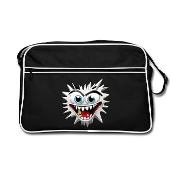 Tête de Monstre Effrayant et Délirant - Sac Retro - noir/blanc - Devant