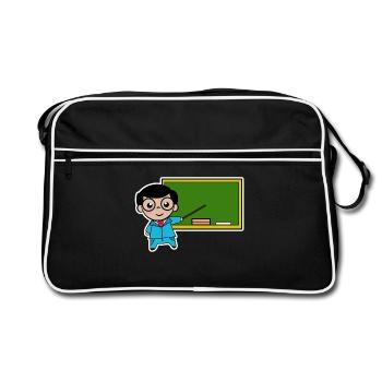 Lehrer Job Angestellter Erfolg Vorgesetzter Arbeit - Retro Tasche - Schwarz/Weiß - Vorne