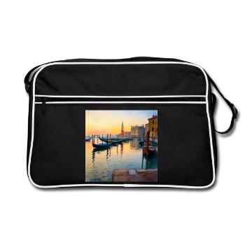 Venedig - Retro Tasche - Schwarz/Weiß - Vorne