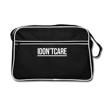 I don't care Statement indifferent - Retro Bag - black/white - Front