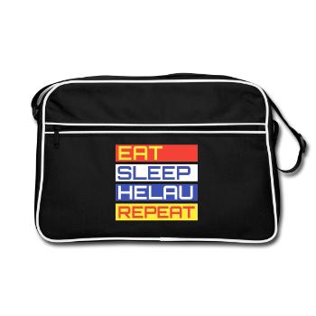 EAT SLEEP HELAU REPEAT Design - Sac Retro - noir/blanc - Devant