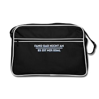 I don't care about funny sayings attitude indifferent - Retro Bag - black/white - Front