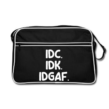 Indifferent Chill Statement I Don't Care Attitude - Retro Bag - black/white - Front