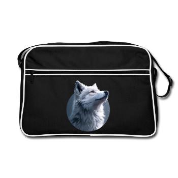 Illustration de Loup Blanc - Sac Retro - noir/blanc - Devant