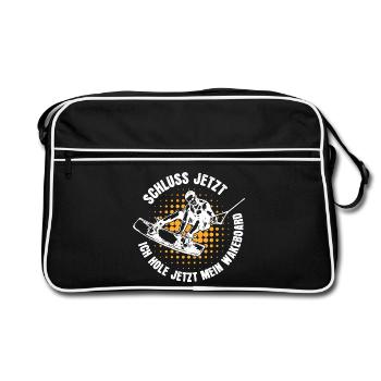 Stunt Wakeboard Surfboard Kitesurfer Statement - Retro Bag - black/white - Front