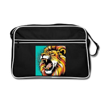 Lion Pop Art - Retro Bag - black/white - Front