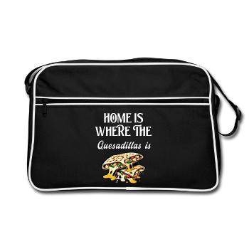 La maison, c'est là où se trouvent les quesadillas - Sac Retro - noir/blanc - Devant