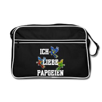 Perroquet Bird Lover Animal Birds Déclaration - Sac Retro - noir/blanc - Devant