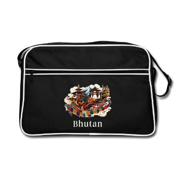 Dragon du Bhoutan Thimphu Himalaya - Sac Retro - noir/blanc - Devant