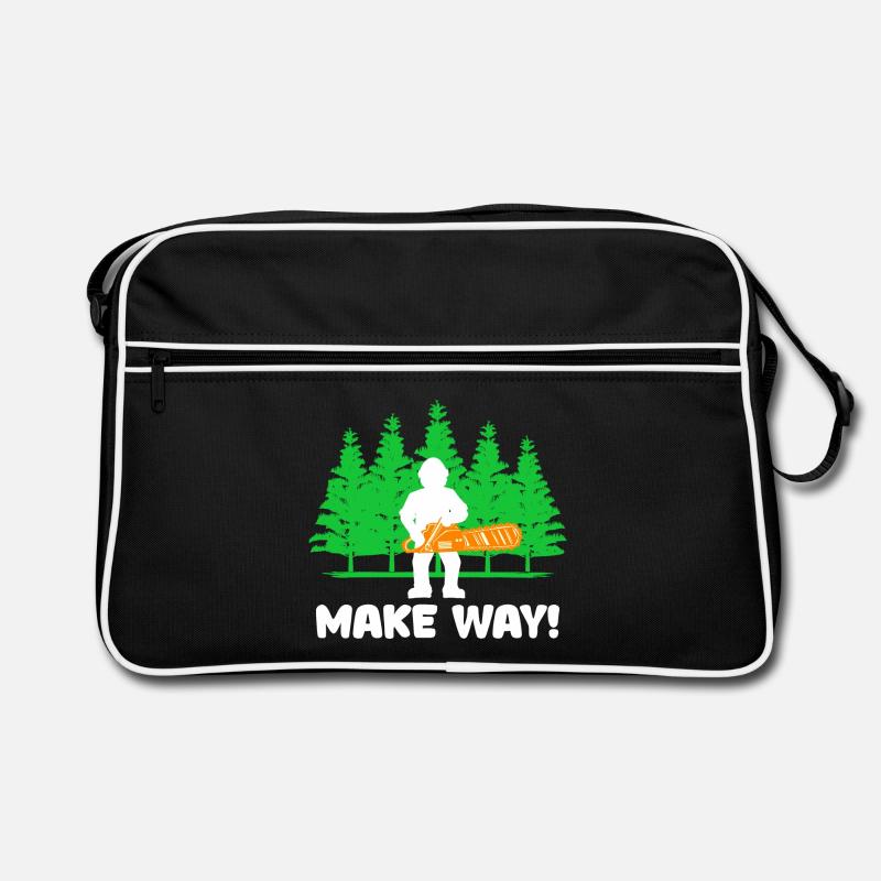 Lumberjack Woodwork Tree Chainsaw Statement Retro Bag