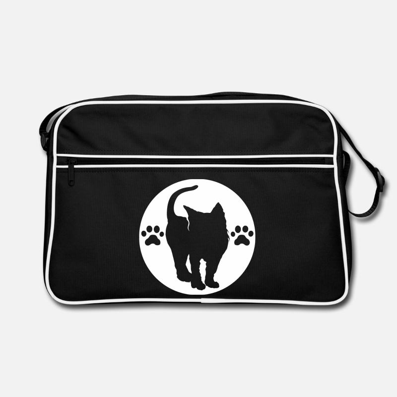 Cat Logo, Paw Symbol, Crest Emblem, Graphic icon Retro Bag