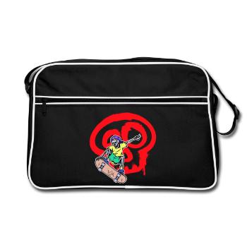 Drawing Illustration Tattoo Graffiti Street Art - Retro Bag - black/white - Front