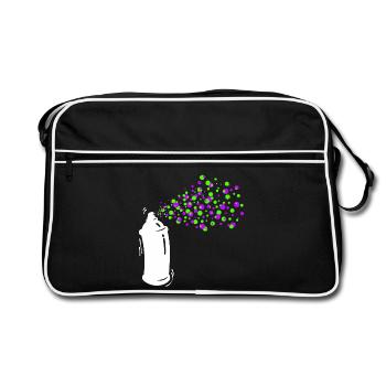 Graffiti Sprayer Spray Can Art Street Art - Retro Bag - black/white - Front