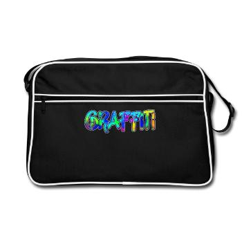 Graffiti Street Art Illustration Art Spray Can - Retro Bag - black/white - Front