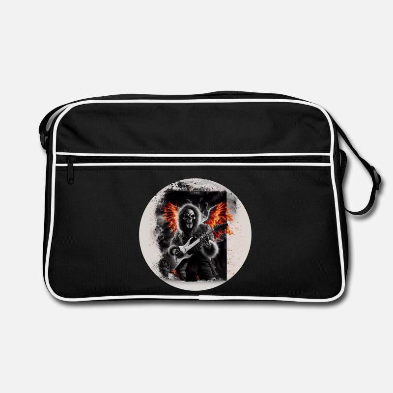 Rock 'n' Roll Skeleton on Fire #3 Retro Bag