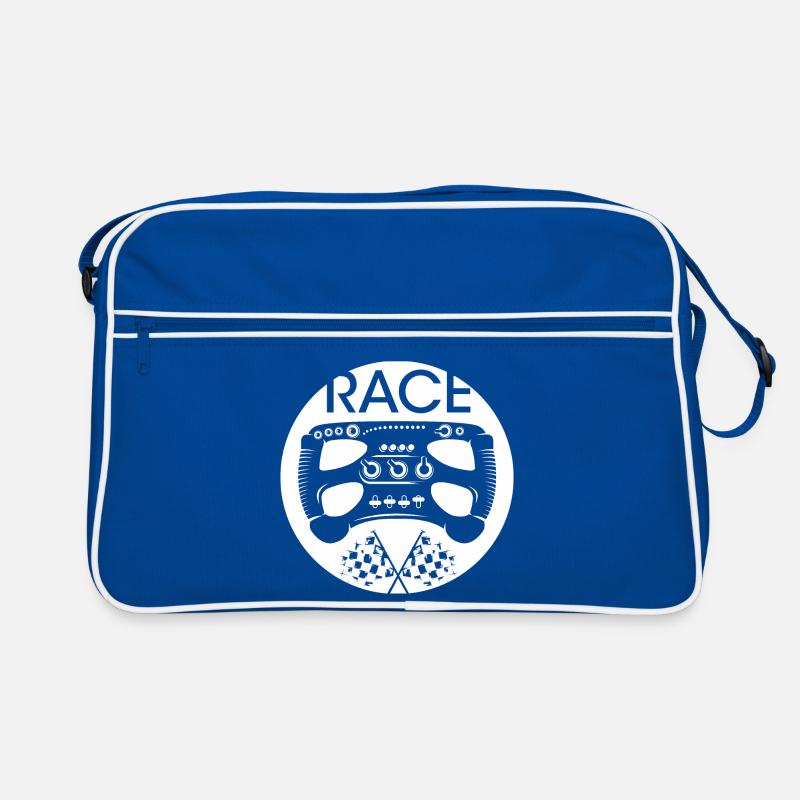 Race Steering Wheel Formula Logo Racing Cup Series Retro Bag