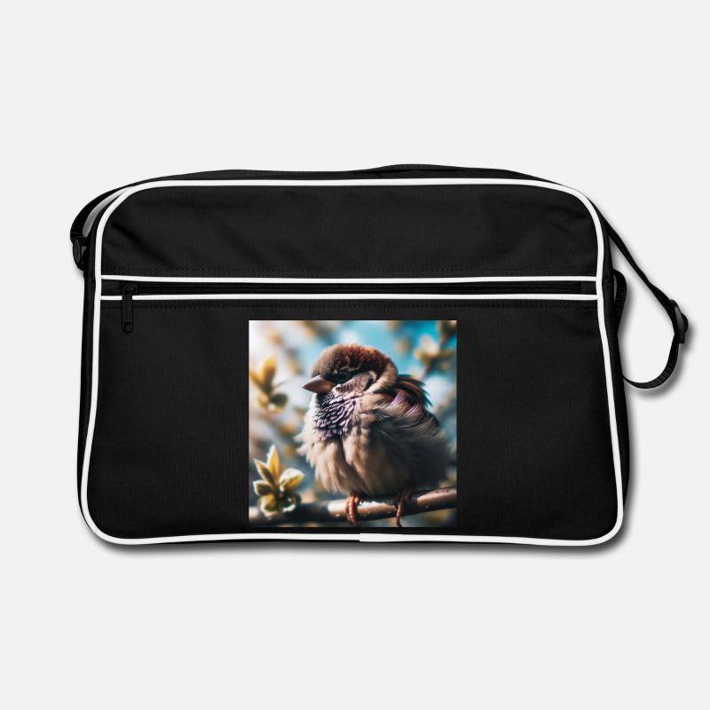 Spatz - Retro Tasche - Schwarz/Weiß