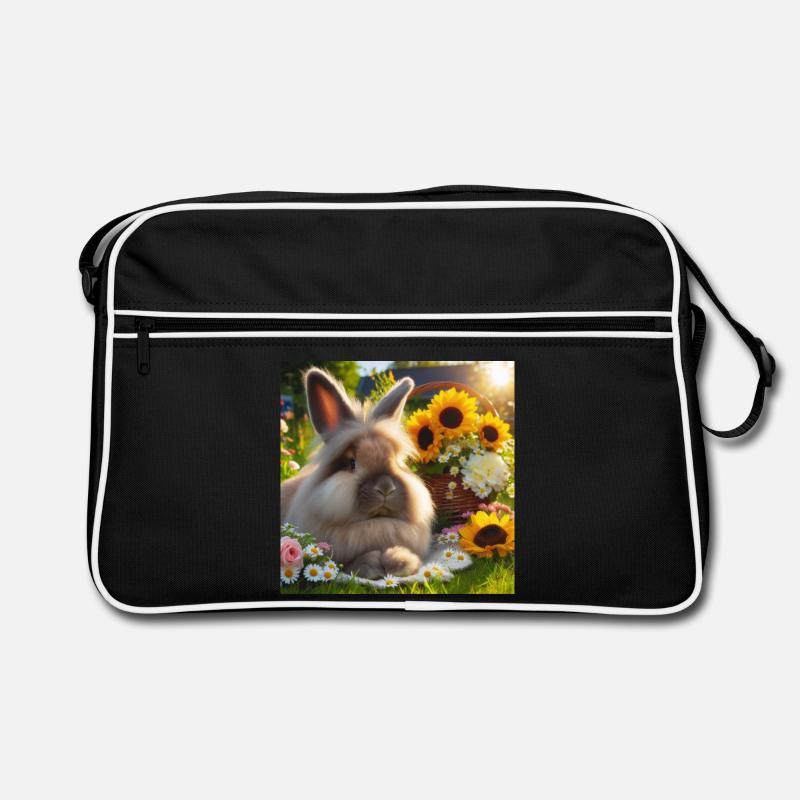 Grey Angora Rabbit Retro Bag